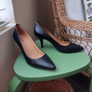 Michael Kors matte black leather heels